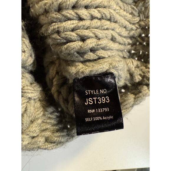 POL Cable knit Oversized Chunky Sweater Women's M Gray Turtleneck Cropped - Picture 4 of 8